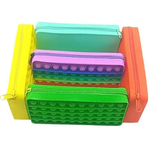 Load image into Gallery viewer, Colorful Stress Relief Squeeze Anti Stress Pop It Soft Pencil Case For Students Rainbow Color School Case
