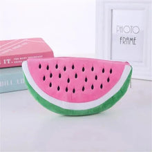 Load image into Gallery viewer, Colorful Watermelon Shaped Plush Soft Students Pencil Case  Makeup Pouch Cute Design
