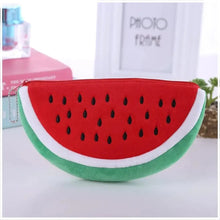 Load image into Gallery viewer, Colorful Watermelon Shaped Plush Soft Students Pencil Case  Makeup Pouch Cute Design

