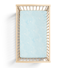 Load image into Gallery viewer, Organic Crashing Sea Waves Bamboo Cotton Blend Crib Sheet
