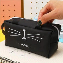 Load image into Gallery viewer, Creative Leather Black Large Capacity  Pencil Pouch For Students Unique Colors Stationery Office Pencil Cases

