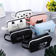 Load image into Gallery viewer, Creative Leather Black Large Capacity  Pencil Pouch For Students Unique Colors Stationery Office Pencil Cases
