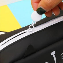 Load image into Gallery viewer, Creative Leather Black Large Capacity  Pencil Pouch For Students Unique Colors Stationery Office Pencil Cases
