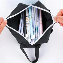 Load image into Gallery viewer, Creative Leather Black Large Capacity  Pencil Pouch For Students Unique Colors Stationery Office Pencil Cases
