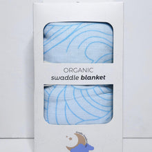 Load image into Gallery viewer, Organic Bamboo Cotton Muslin Swaddle Blanket in Crashing Sea Waves
