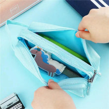 Load image into Gallery viewer, Durable Simple Large Capacity School Stationery Double Layer Case  Students Unique Design High Quality Office Handbag Pencil Case
