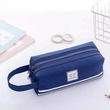 Load image into Gallery viewer, Durable Simple Large Capacity School Stationery Double Layer Case  Students Unique Design High Quality Office Handbag Pencil Case
