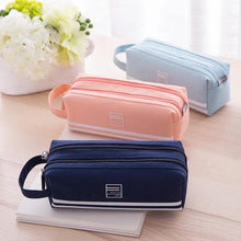 Load image into Gallery viewer, Durable Simple Large Capacity School Stationery Double Layer Case  Students Unique Design High Quality Office Handbag Pencil Case
