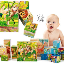 Load image into Gallery viewer, 1Set Nine Blocks Six-sided 3D Wooden Cube Puzzle Toys  For Children Kids Educational Toys Funny Games
