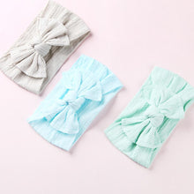 Load image into Gallery viewer, Modern Braid Nylon Bow Knot Solid Wide Nylon Headbands Turban Baby Girls Head Wrap For Girls
