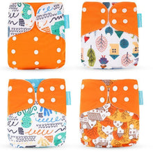 Load image into Gallery viewer, 4pcs/set Washable Eco-Friendly Cloth Diaper Cover Adjustable Nappy Cloth Diapers Cloth Nappy For Baby Boys and Grils Baby
