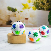Load image into Gallery viewer, Educational Small Antistress Cube Rainbow Ball Puzzles Magic Stress Reliever Football Learning Fun Toys For Children And Adult

