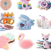 Load image into Gallery viewer, Baby Teether Silicone Rabbit Food Grade Bunny Teether Nursing Teething  Accessories Silicone Animal Teether For Kids and Baby

