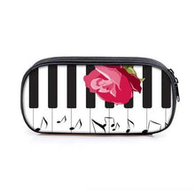 Load image into Gallery viewer, Elegant Music Note Piano Pen Case Holder Stylish Black/White Pencil Bag Guitar Pencil Case Unique Stationery Case For School
