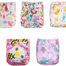 Load image into Gallery viewer, Modern Luxury Printed Baby Nappy 5pcs/Lot Washable Diapers Good Quality Pocket Diaper For Kids
