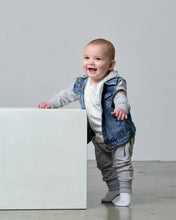 Load image into Gallery viewer, Hooded Denim Jacket - Grey
