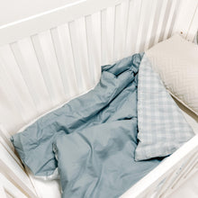 Load image into Gallery viewer, Light Blue Checkered Solid Quilted Blanket
