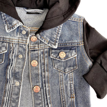 Load image into Gallery viewer, Hooded Denim Jacket - Black
