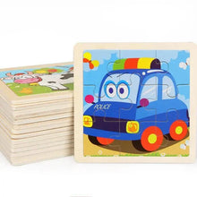 Load image into Gallery viewer, Intelligence Kids Toy Wooden 3D Puzzle Tangram for Children Baby Cartoon Animal , Traffic Puzzles Educational Learning Toys
