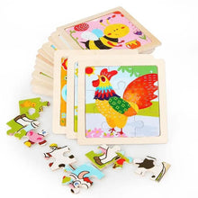 Load image into Gallery viewer, Intelligence Kids Toy Wooden 3D Puzzle Tangram for Children Baby Cartoon Animal , Traffic Puzzles Educational Learning Toys
