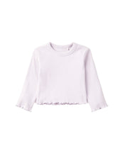Load image into Gallery viewer, Long Sleeve Ribbed Lettuce Trim Tee - Lilac
