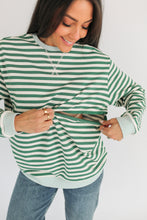 Load image into Gallery viewer, Oversized Fit Freestyle Stripe Breastfeeding Sweatshirt - EXTENDED CHART
