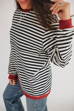 Load image into Gallery viewer, Oversized Fit Freestyle Stripe Breastfeeding Sweatshirt - EXTENDED CHART
