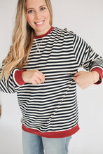 Load image into Gallery viewer, Oversized Fit Freestyle Stripe Breastfeeding Sweatshirt - EXTENDED CHART
