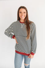 Load image into Gallery viewer, Oversized Fit Freestyle Stripe Breastfeeding Sweatshirt - EXTENDED CHART
