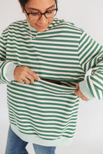 Load image into Gallery viewer, Oversized Fit Freestyle Stripe Breastfeeding Sweatshirt - EXTENDED CHART
