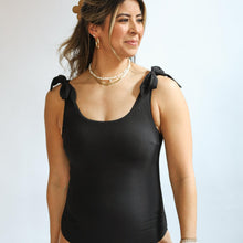 Load image into Gallery viewer, Ribbed One Piece Tie Shoulder Breastfeeding Swimsuit
