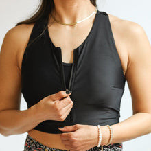 Load image into Gallery viewer, Crop Zip Up Breastfeeding Swimsuit Top
