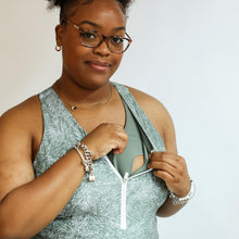 Load image into Gallery viewer, One Piece Zip Up Breastfeeding Swimsuit
