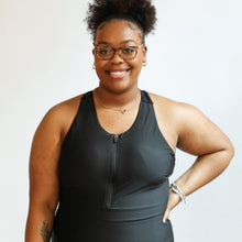 Load image into Gallery viewer, One Piece Zip Up Breastfeeding Swimsuit
