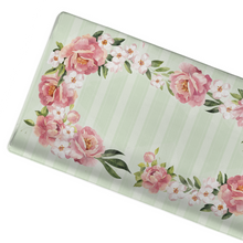 Load image into Gallery viewer, Jersey Knit Polyester Bedding Set in Pinstripes and Peonies
