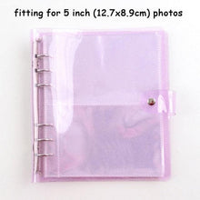Load image into Gallery viewer, 100/200 Pockets Photo Album 3/5 inches Mini Picture Case Name Card Storage Collect Book Photocard Shiny Clear 6-Ring Binder Cover Refillable Notebook Photo Album
