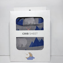 Load image into Gallery viewer, Organic Bamboo Cotton Muslin Crib Sheet in Rustic Retreat
