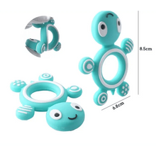 Load image into Gallery viewer, Silicone Baby Teethers Turtle 1PC Food Grade Animal Silicone Tiny Rod Children's Goods Nurse Gift Baby Teether Toys Bite Bites
