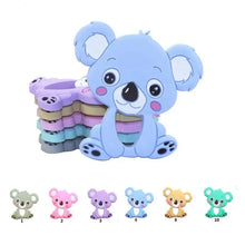 Load image into Gallery viewer, Silicone Teether Animal Koala Baby Teether Pendant Food Grade BPA Free Baby Teething Chew Charms Silicone Beads Toy
