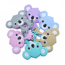 Load image into Gallery viewer, Silicone Teether Animal Koala Baby Teether Pendant Food Grade BPA Free Baby Teething Chew Charms Silicone Beads Toy
