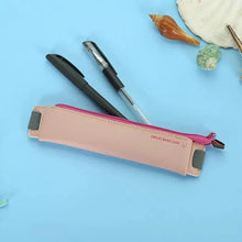 Load image into Gallery viewer, Slim Leather Unique Design Pencil Case Book Holder Pouch With Elastic Band For Notebook Fashion School Pen Case
