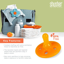 Load image into Gallery viewer, Shusher Sloth + 6-Pack Shushie™ Pacifiers – Soothing Bundle with Cuddly Cry Detection

