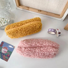 Load image into Gallery viewer, Soft Plush Pencil Case Stationery Pouch Cosmetic Zipper Pouch Bag Simple Lightweight Design
