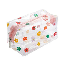 Load image into Gallery viewer, Transparent Flower Print Pencil Case For Students Classic Stationery Case Large Capacity Pencil Bag

