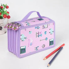 Load image into Gallery viewer, Unique Purple Cute Big 36/48/72 Holes Stationery Students Pencil Case High Quality Large Capacity Pencil Box
