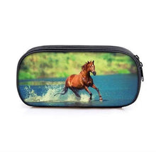 Load image into Gallery viewer, Vintage Cartoon Print Students Pencil Case Classic Theme Makeup Cosmetic Bags Elegant Stationery Pouch
