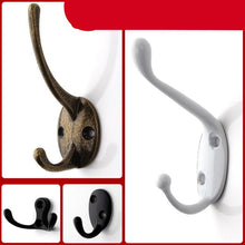 Load image into Gallery viewer, Vintage Hangers Hook Zinc Alloy Wall Hook Bronze Cloth Coat Bag Hat Hanging Hooks Bathroom Kitchen Antique Racks with Screws Vintage Antique Iron Bronze Hooks
