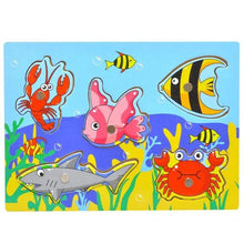 Load image into Gallery viewer, Wooden Magnetic Ocean Fishing Toy Game &amp; Puzzle Board Juguetes Fish Magnet Toy Educational Outdoor Fun for Child Gift
