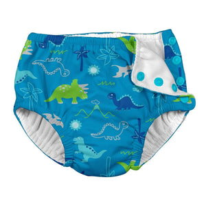 Snap Reusable Swimsuit Diaper - Aqua Dinosaurs