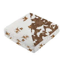 Load image into Gallery viewer, Longhorn and Cowhide Newcastle Blanket
